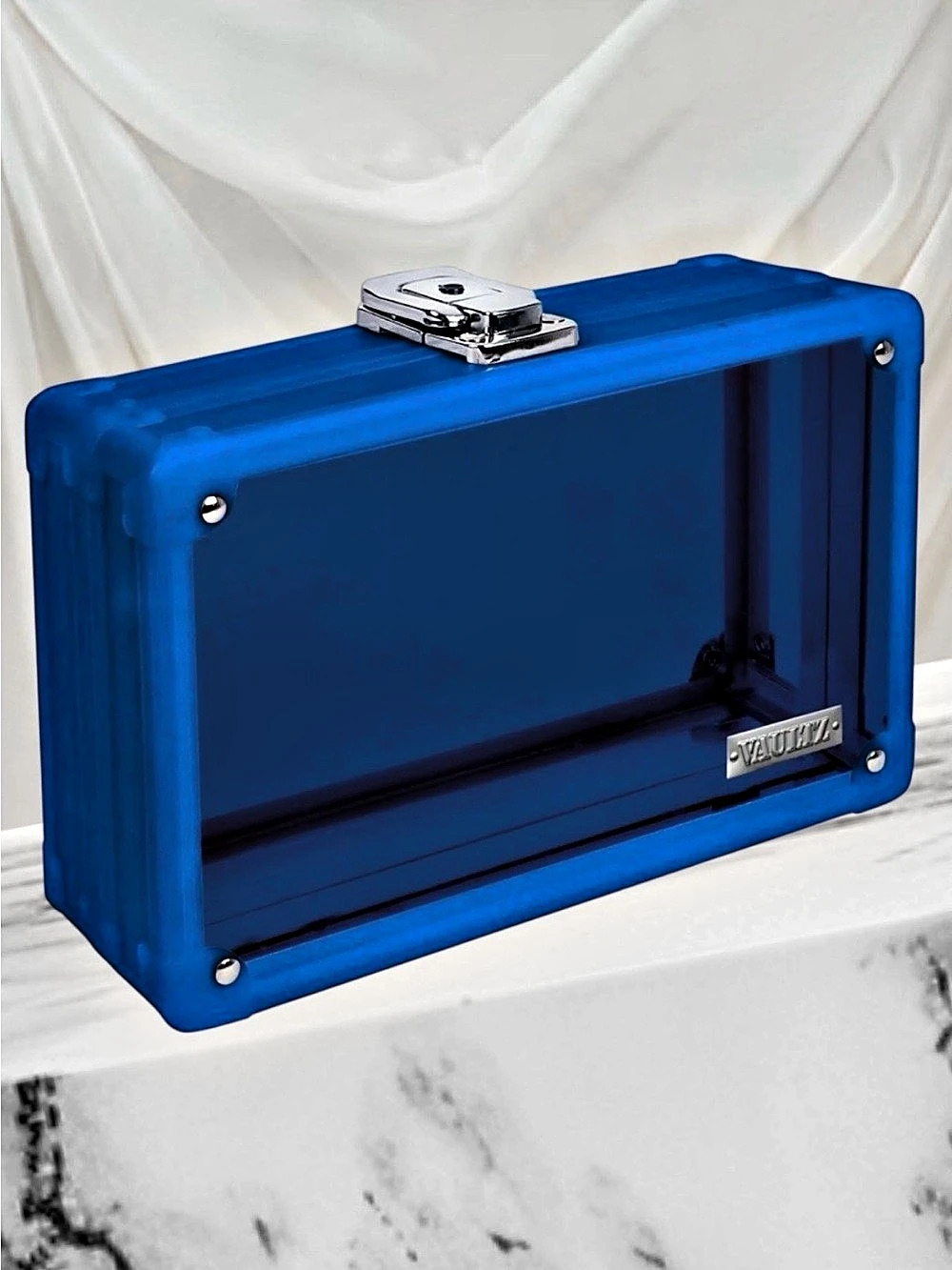 $8 Add-on | Vaultz Locking Multi Purpose Box Clear Blue
